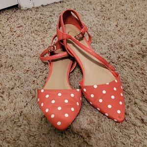 Coral Pointed Toe Flats